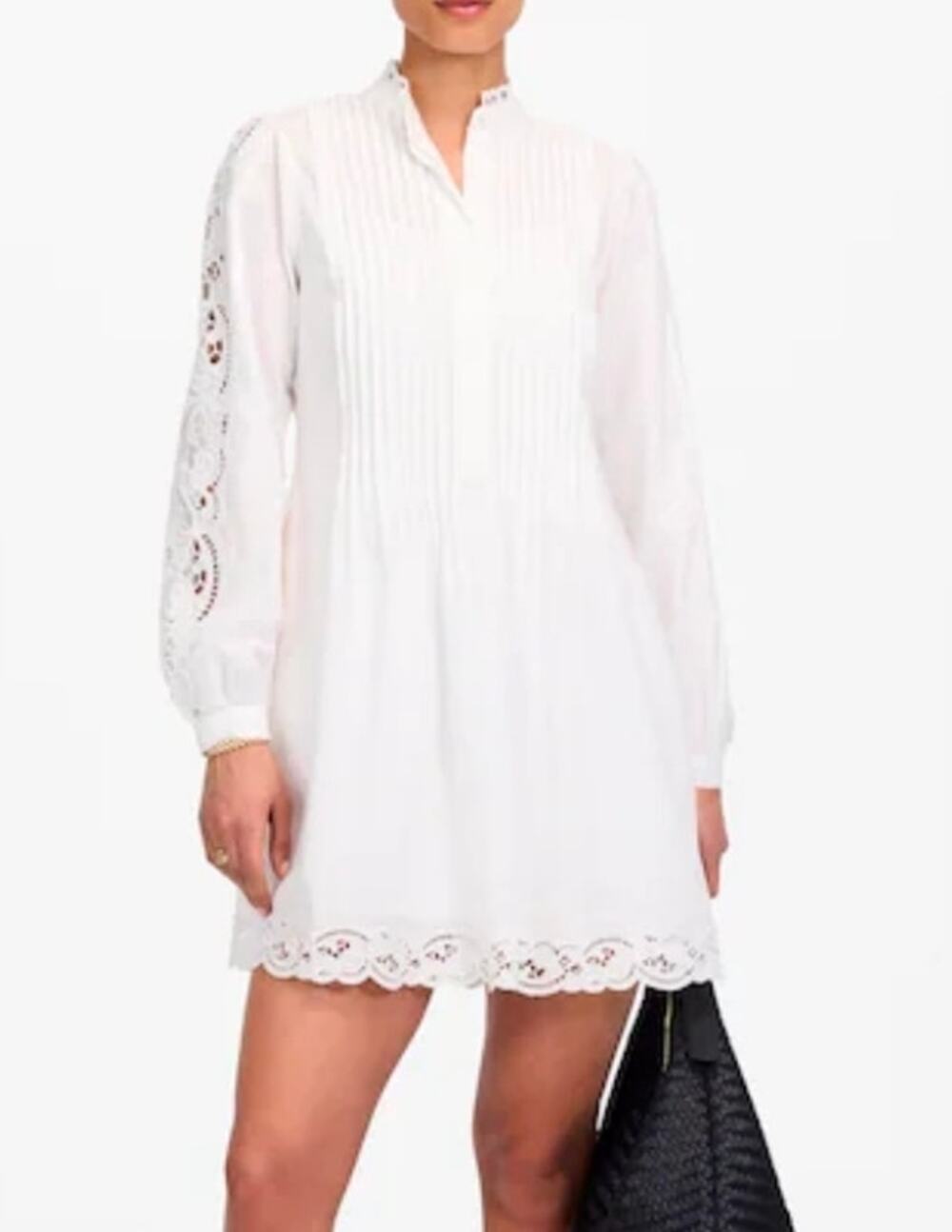 Madewell Pintucked Eyelet Mini Dress Size S NWT
